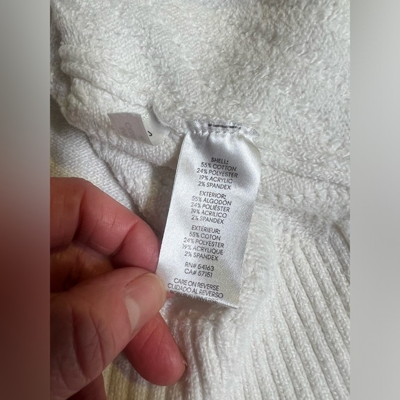 CALVIN KLEIN‎ Ivory ribbed sleeve cowl neck sweater size XL - Picture 12 of 15